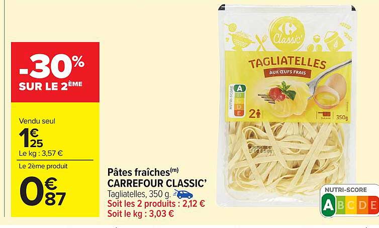 Pâtes fraîches(m) CARREFOUR CLASSIC’