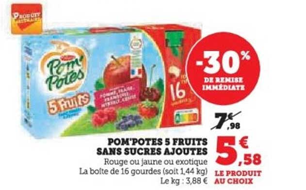 POM'POTES 5 FRUITS SANS SUCRES AJOUTÉS