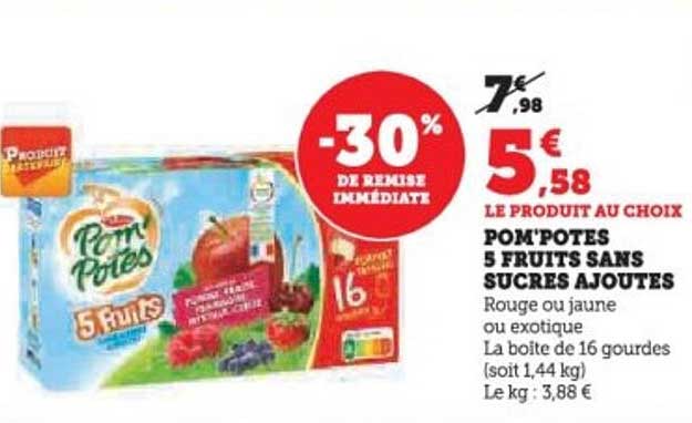 POM'POTES 5 FRUITS SANS SUCRES AJOUTES