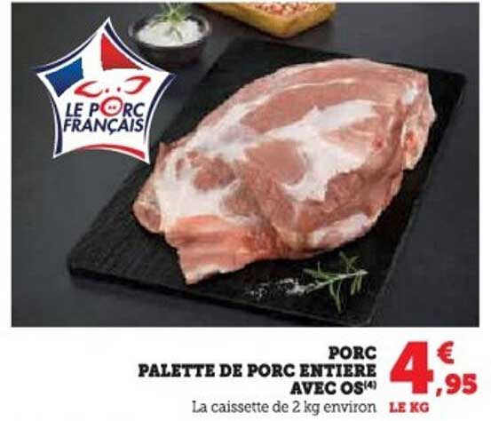 PORC PALETTE DE PORC ENTIER AVEC OS