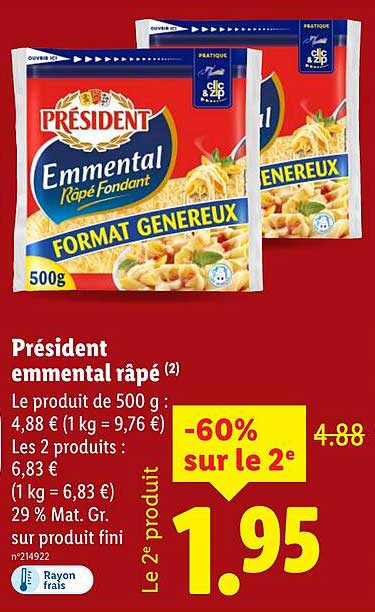 Président emmental râpé