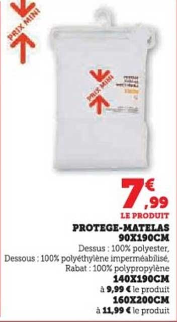 PROTEGE-MATELAS 90X190CM