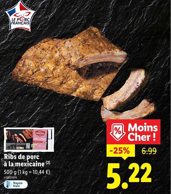 Ribs de porc à la mexicaine