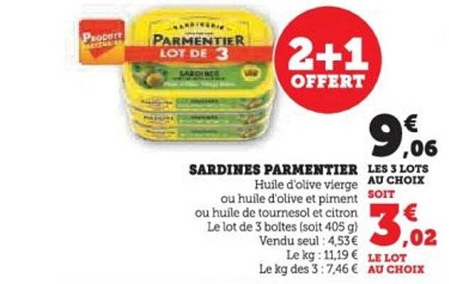 SARDINES PARMENTIER LOT DE 3