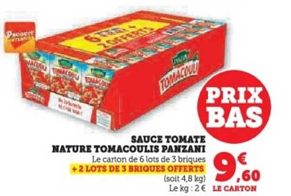 SAUCE TOMATE NATURE TOMACOULE Panzani