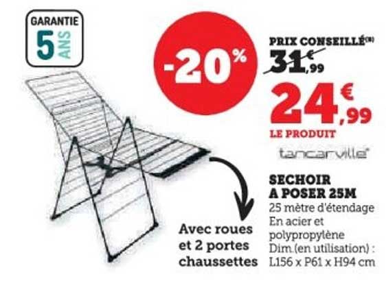 SÉCHOIR À POSER 25M