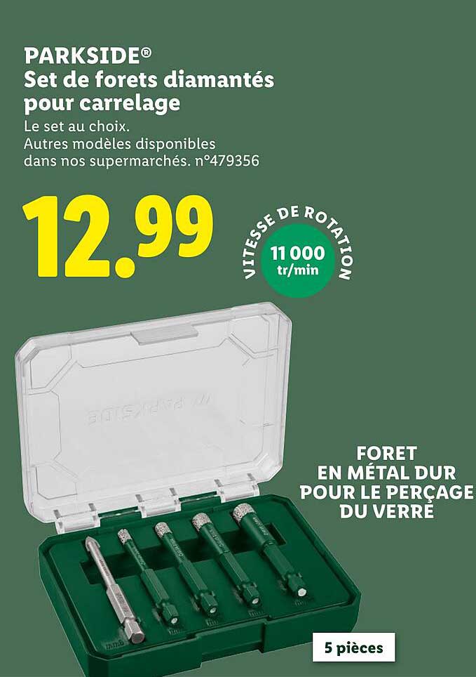 Set de forets diamantés pour carrelage