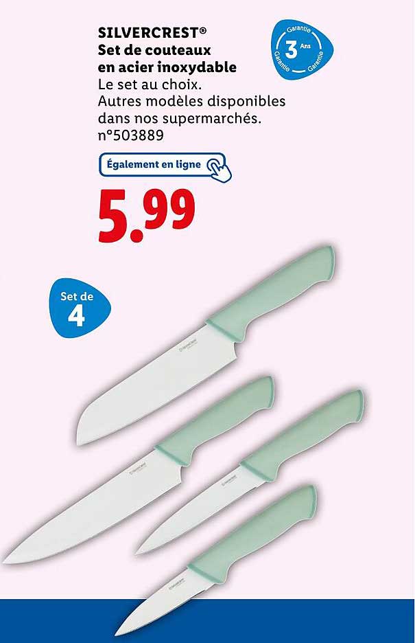SILVERCREST® Set de couteaux en acier inoxydable