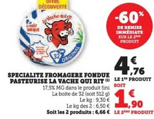 SPECIALITE FROMAGERE FONDUE PASTEURISEE LA VACHE QUI RIT