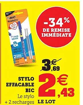 STYLO EFFACABLE BIC