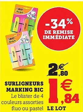 SURCLIGNEURS MARKING BIC