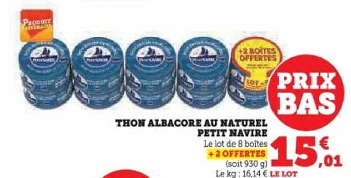 THON ALBACORE AU NATUREL PETIT NAVIRE