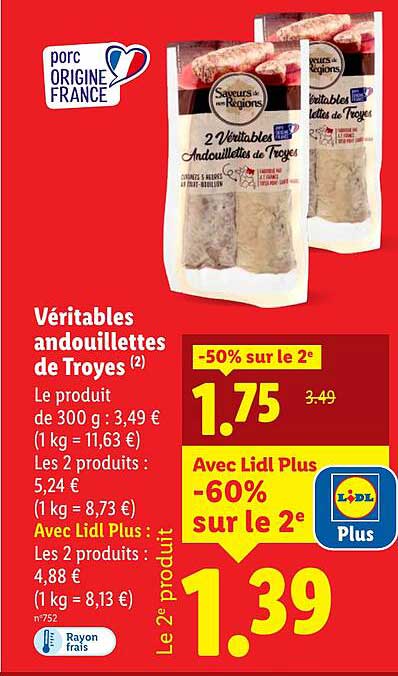 Véritables andouillettes de Troyes