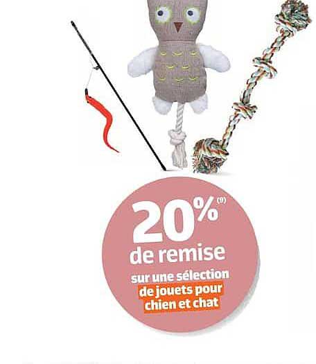 20% de remise sur une sélection de jouets pour chien et chat