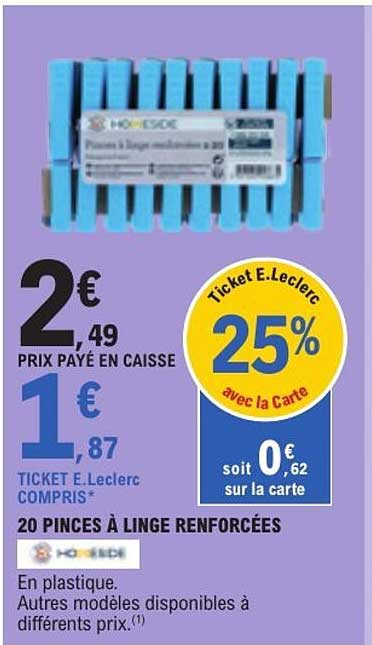 20 PINCES À LINGE RENFORCÉES