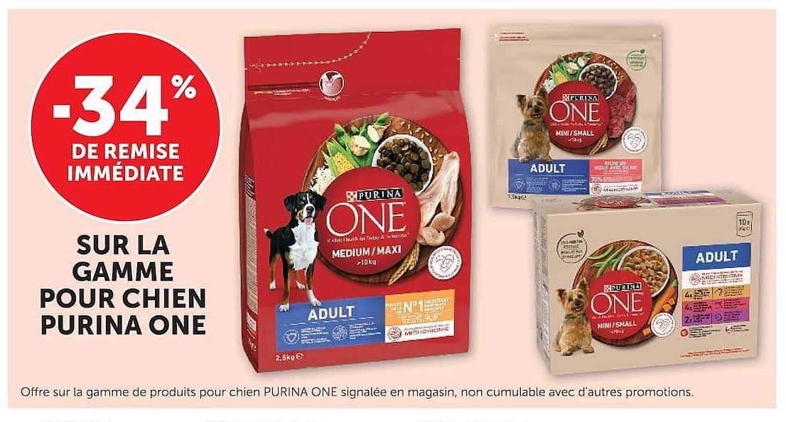 -34% DE REMISE IMMÉDIATE SUR LA GAMME POUR CHIEN PURINA ONE