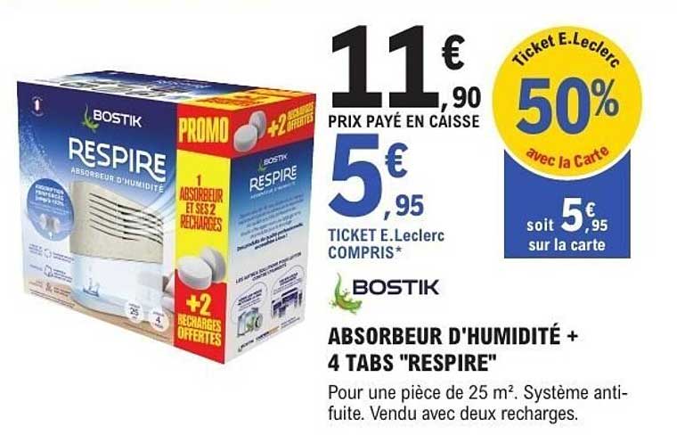 ABSORBEUR D'HUMIDITÉ + 4 TABS "RESPIRE"