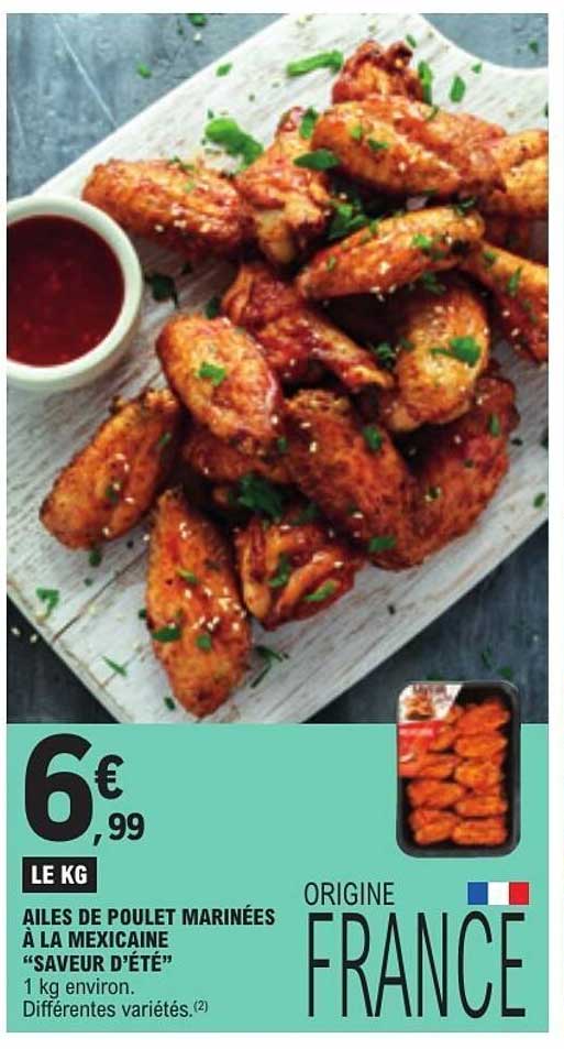 AILES DE POULET MARINÉES À LA MEXICAINE “SAVEUR D’ÉTÉ”
