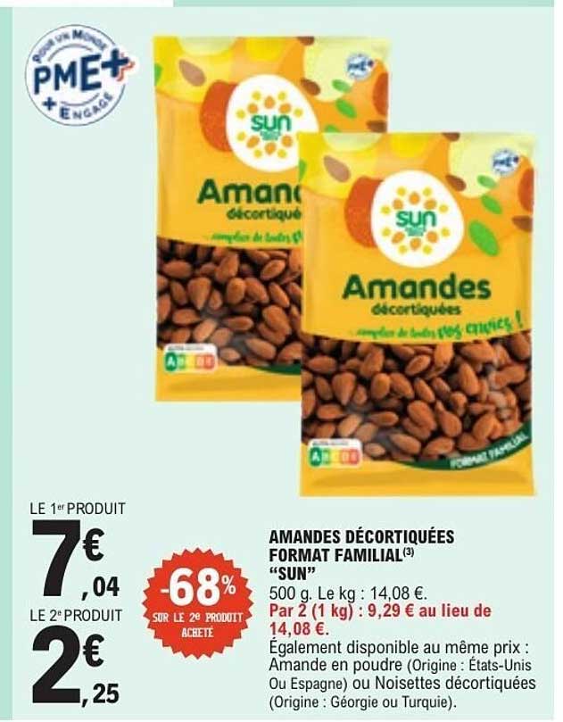 AMANDES DÉCORTIQUÉES FORMAT FAMILIAL “SUN”
