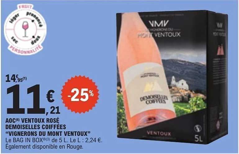AOC VENTOUX ROSÉ DEMOISELLES COIFFÉES “VIGNERONS DU MONT VENTOUX”