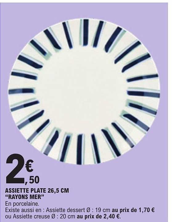 ASSIETTE PLATE 26,5 CM “RAYONS MER”