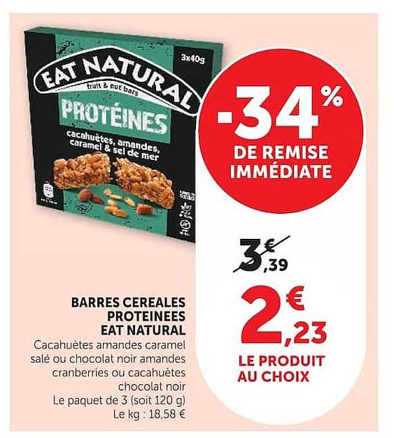 BARRES CEREALES PROTEINEES EAT NATURAL