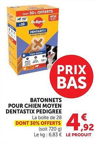 BATONNETS POUR CHIEN MOYEN DENTASTIX PEDIGREE
