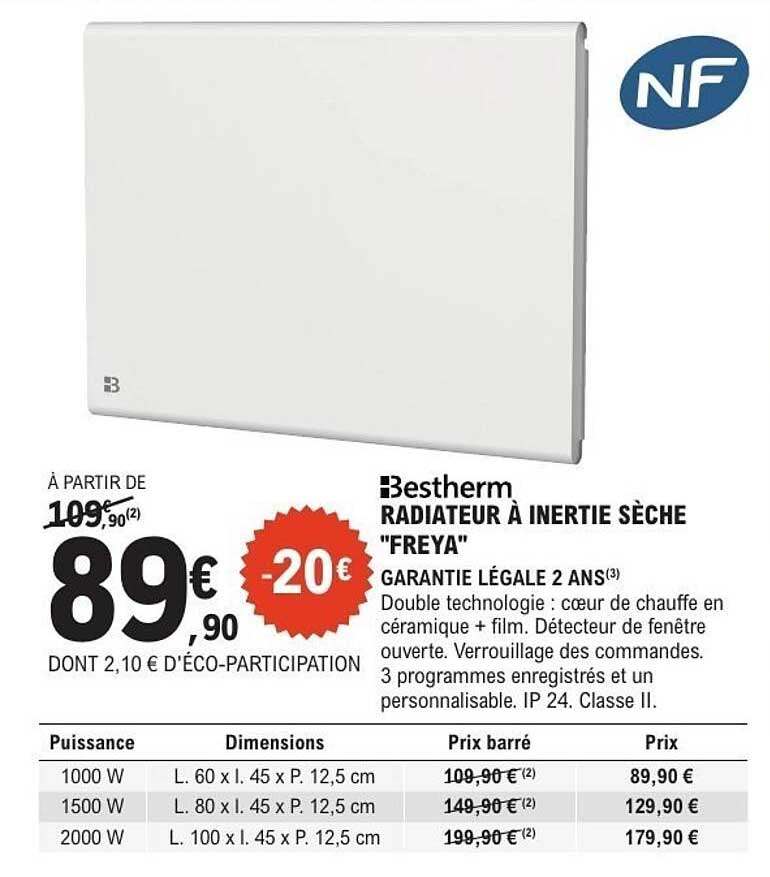 Bestherm RADIATEUR À INERTIE SÈCHE "FREYA"