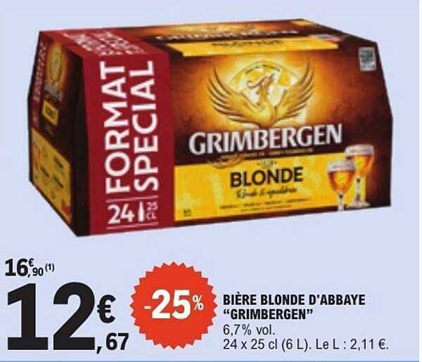 BIÈRE BLONDE D'ABBAYE "GRIMBERGEN"
