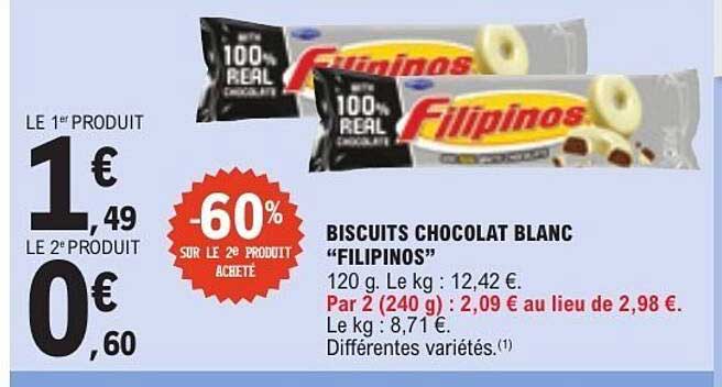 BISCUITS CHOCOLAT BLANC "FILIPINOS"