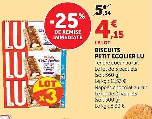 BISCUITS PETIT ECOLIER LU