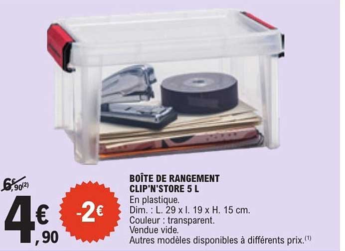 BOÎTE DE RANGEMENT CLIP'N'STORE 5 L