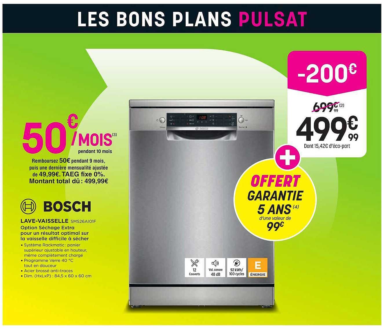 BOSCH LAVE-VAISSELLE SMS26AI01F