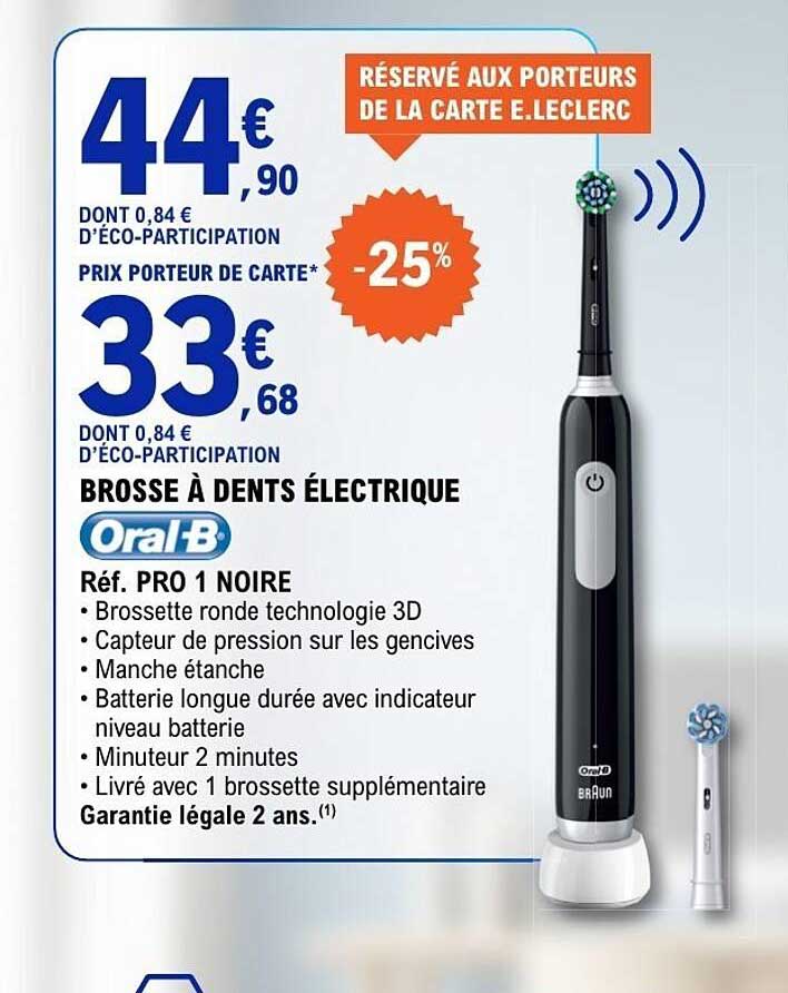 BROSSE À DENTS ÉLECTRIQUE Oral-B Réf. PRO 1 NOIRE