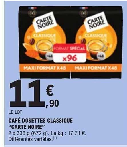 CAFÉ DOSETTES CLASSIQUE “CARTE NOIRE”
