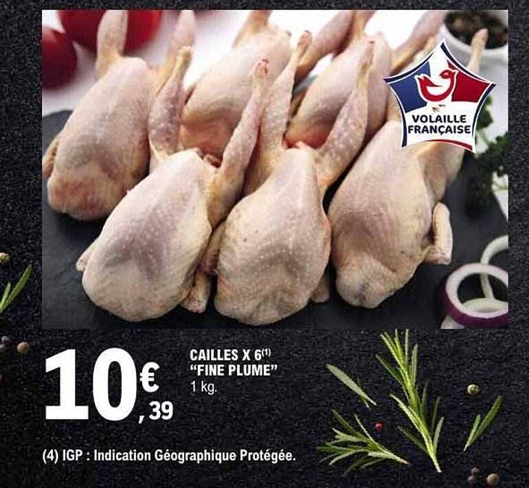 CAILLES X 6 "FINE PLUME" 1 kg.