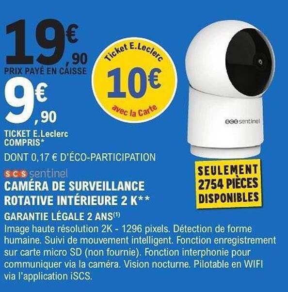 CAMÉRA DE SURVEILLANCE ROTATIVE INTÉRIEURE 2 K**