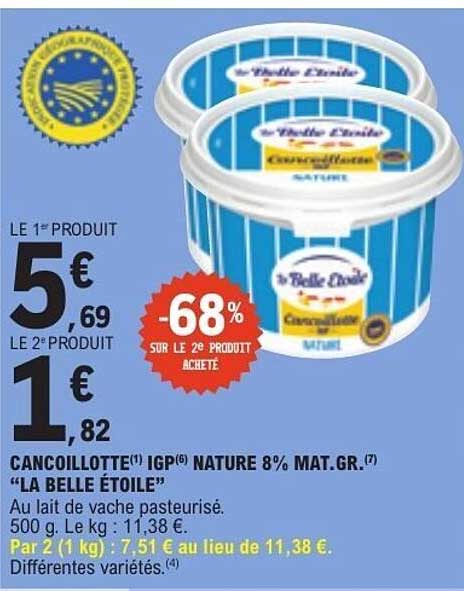 CANCOILLOTTE(1) IGP(6) NATURE 8% MAT.GR.(7) “LA BELLE ÉTOILE”