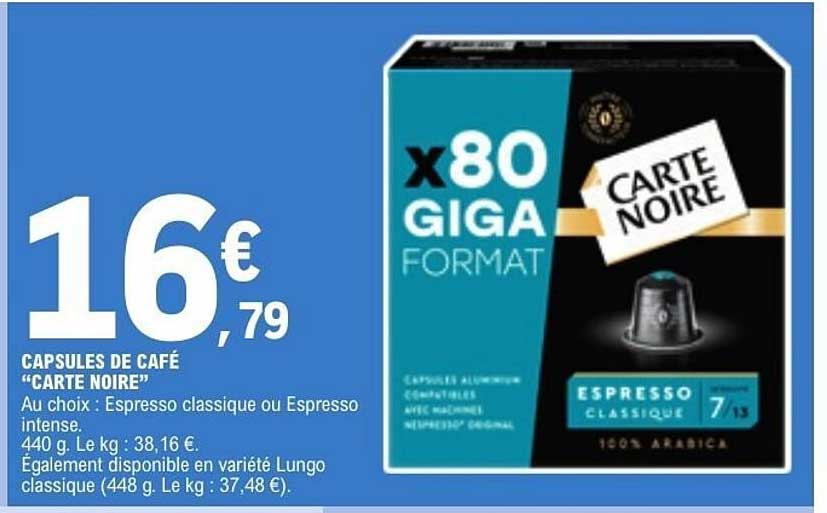 CAPSULES DE CAFÉ “CARTE NOIRE”