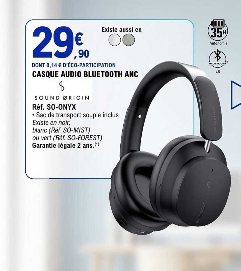CASQUE AUDIO BLUETOOTH ANC