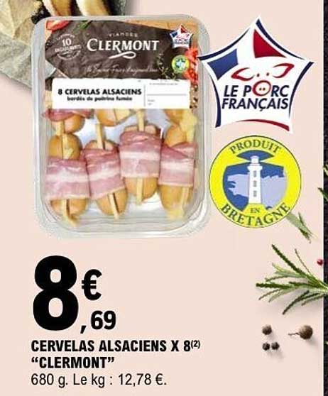 CERVELAS ALSACIENS X 8 "CLERMONT"