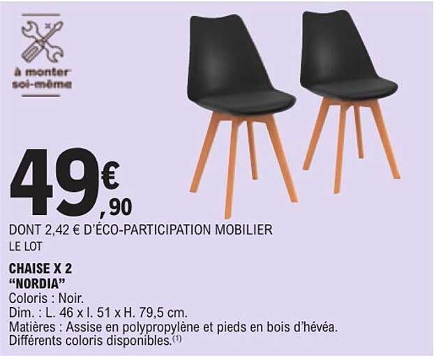 CHAISE X 2 “NORDIA”