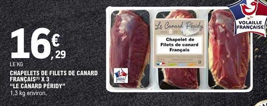 CHAPELETS DE FILETS DE CANARD FRANÇAIS(1) X 3 “LE CANARD PERIDY”