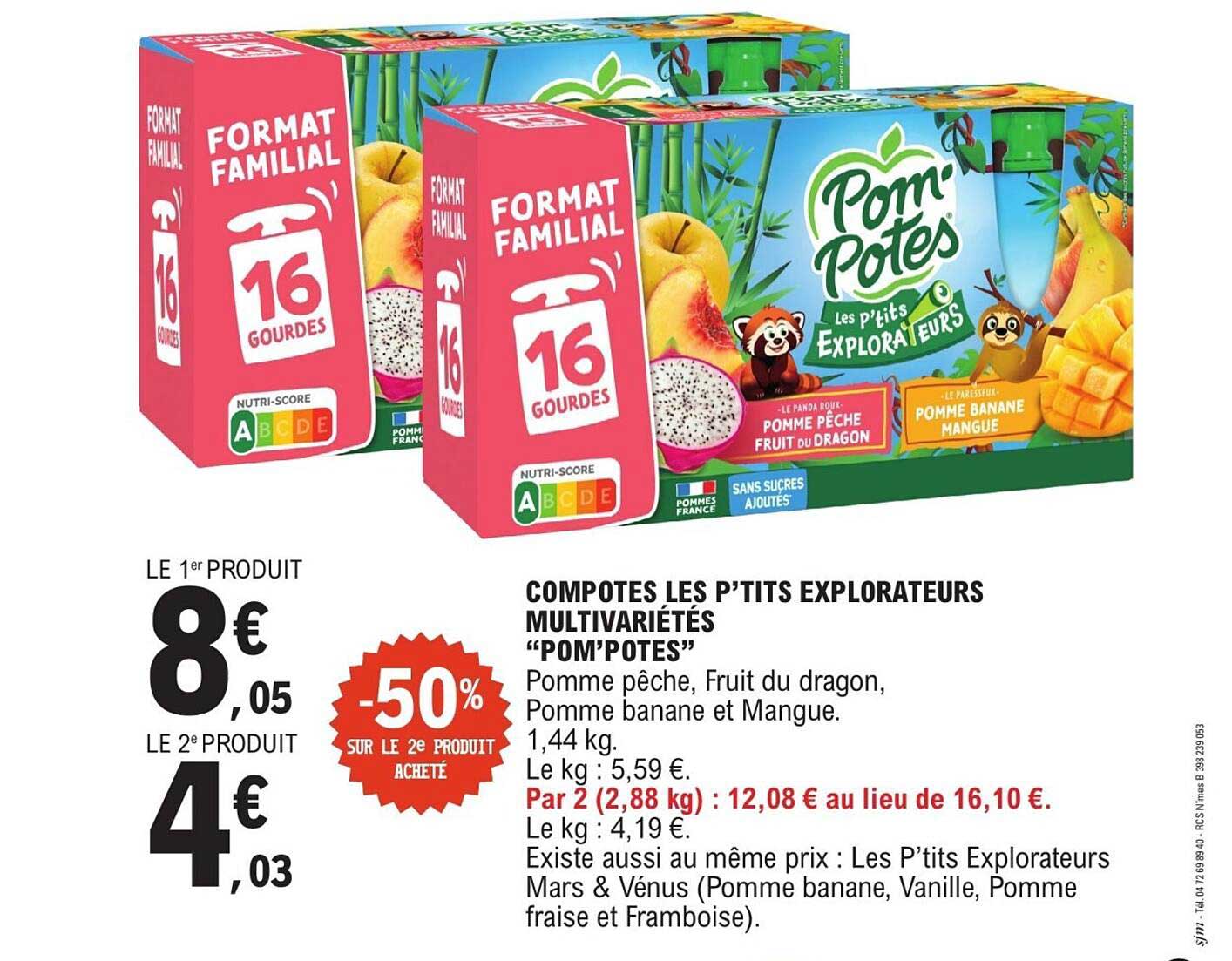 COMPOTES LES P’TITS EXPLORATEURS MULTIVARIÉTÉS “POM’POTES”