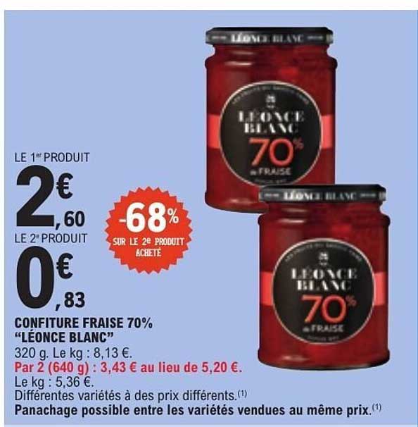 CONFITURE FRAISE 70% “LÉONCE BLANC”