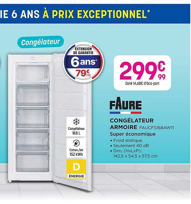 Congélateur armoire FAUCFS168AW11