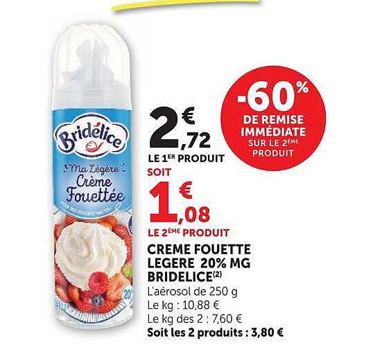 CREME FOUETTE LEGERE 20% MG BRIDELICE(2)