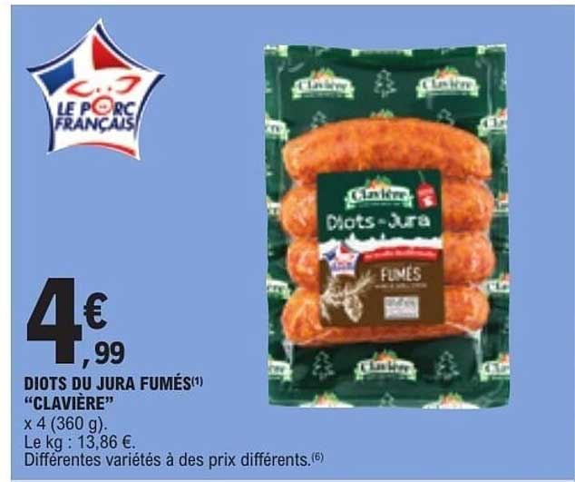 DIOTS DU JURA FUMÉS "CLAVIÈRE"
