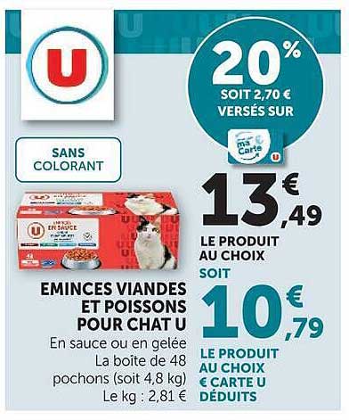 EMINCES VIANDES ET POISSONS POUR CHAT U