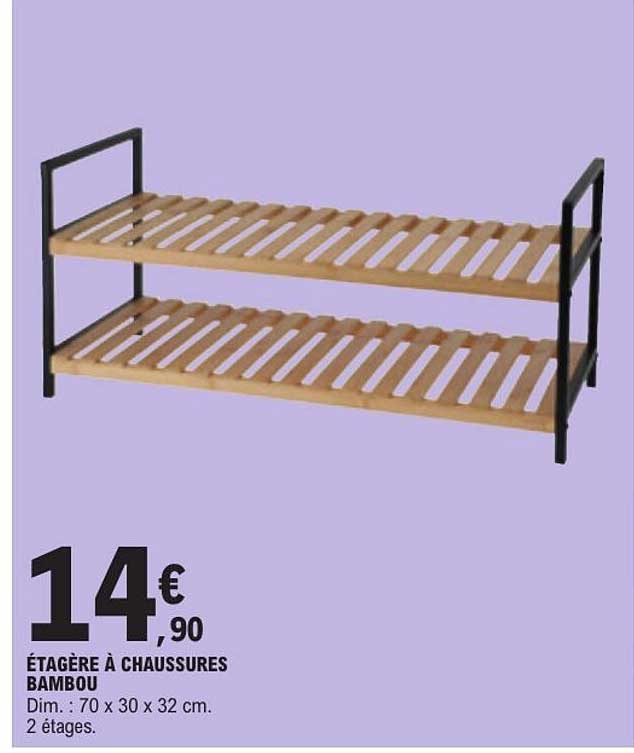 ÉTAGÈRE À CHAUSSURES BAMBOU